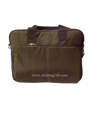 กระเป๋าสีดำผ้าคลิปลิ้งค์สีน้ำตาลไหม้ CLICK 0122